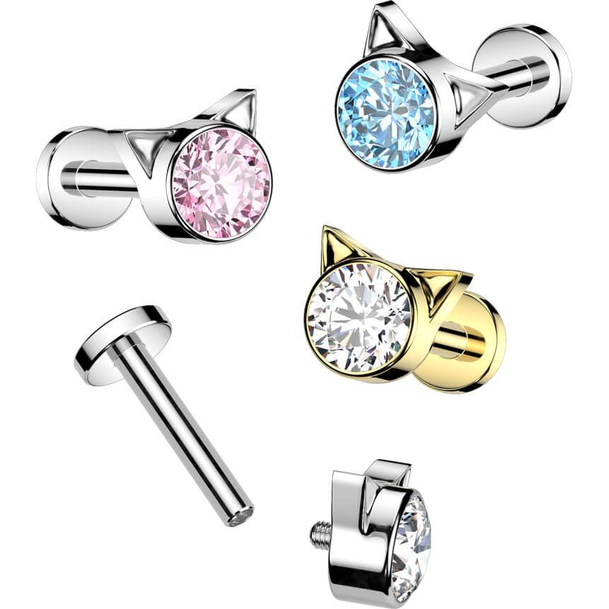 Tytan labret kot cyrkonia gwint wewnętrzny - Image 3