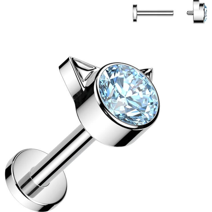 Tytan labret kot cyrkonia gwint wewnętrzny - Image 4