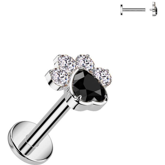 Tytan labret łapa cyrkonia gwint wewnętrzny - Image 4