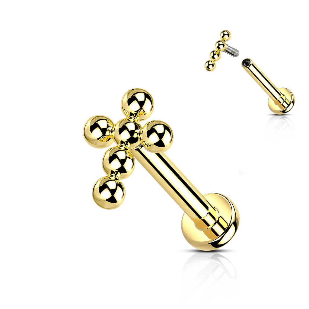 Tytan labret krzyż gwint wewnętrzny - Image 5