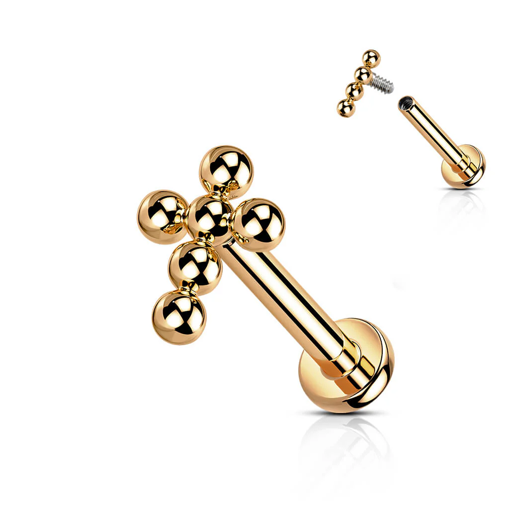 Tytan labret krzyż gwint wewnętrzny - Image 7