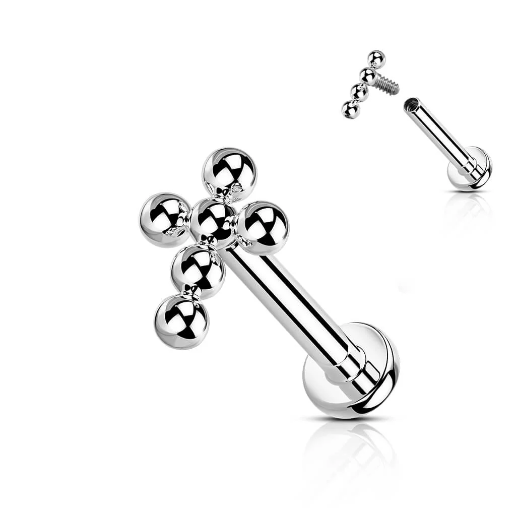 Tytan labret krzyż gwint wewnętrzny - Image 8