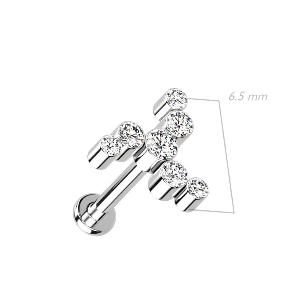 Tytan labret cyrkonia gwint wewnętrzny - Image 2