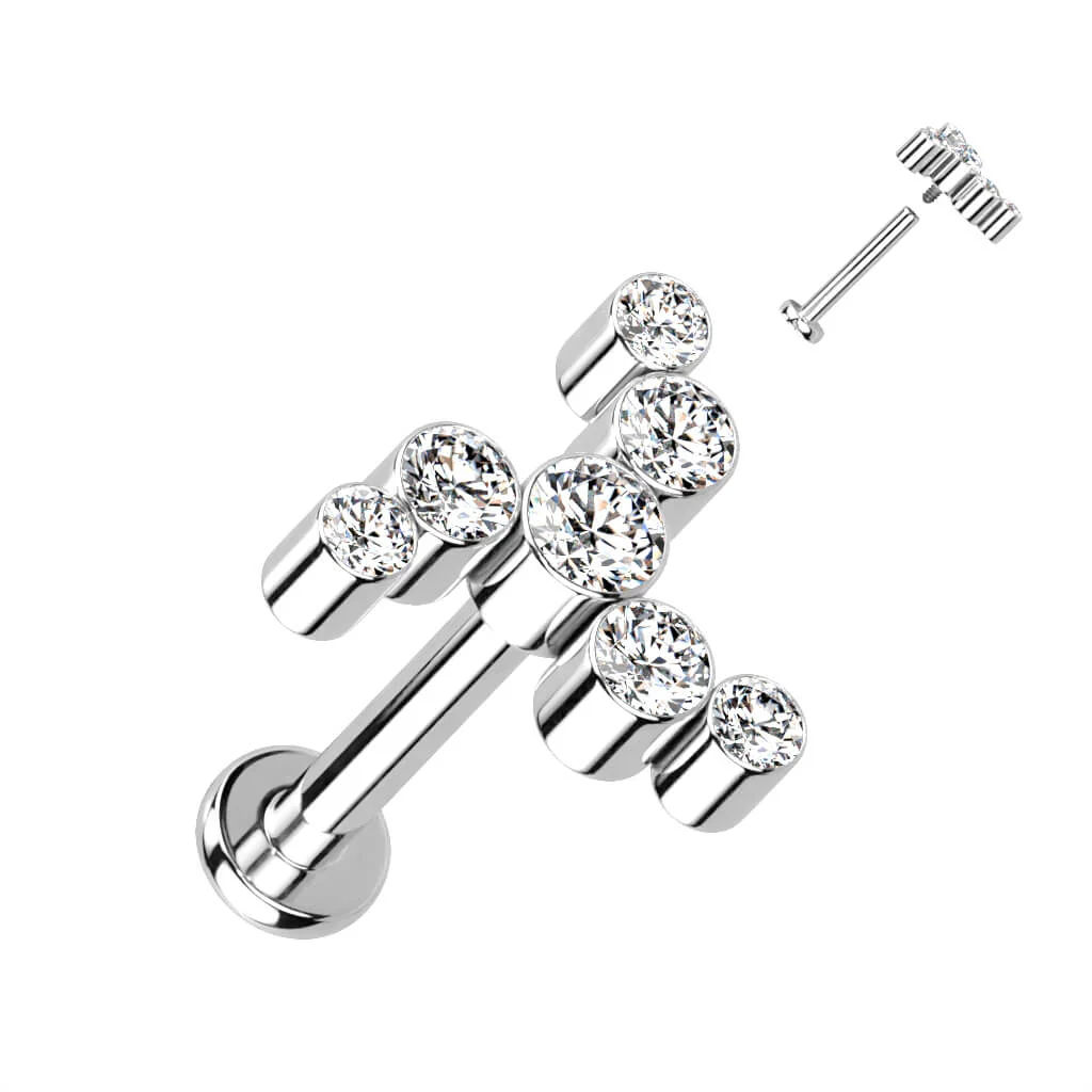 Tytan labret cyrkonia gwint wewnętrzny - Image 3