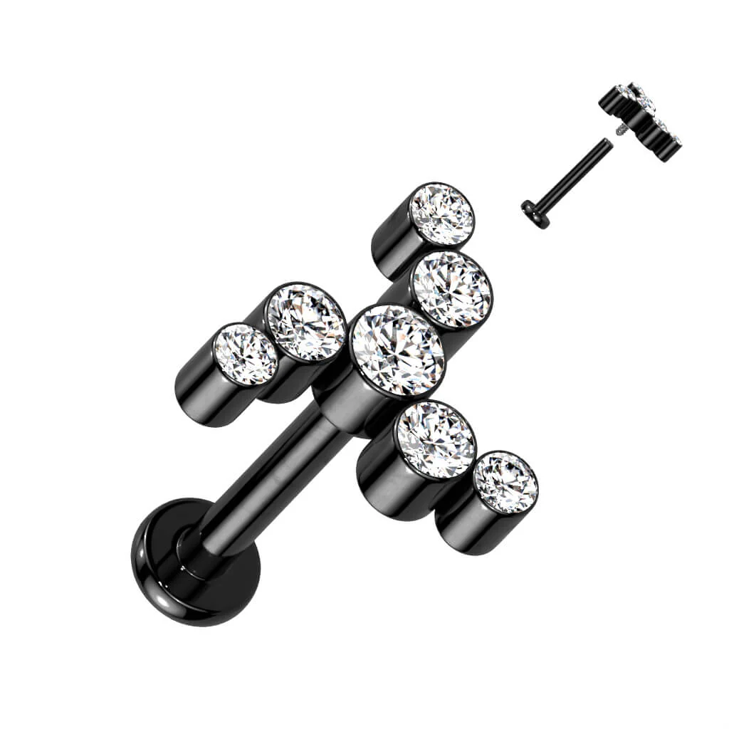 Tytan labret cyrkonia gwint wewnętrzny - Image 5