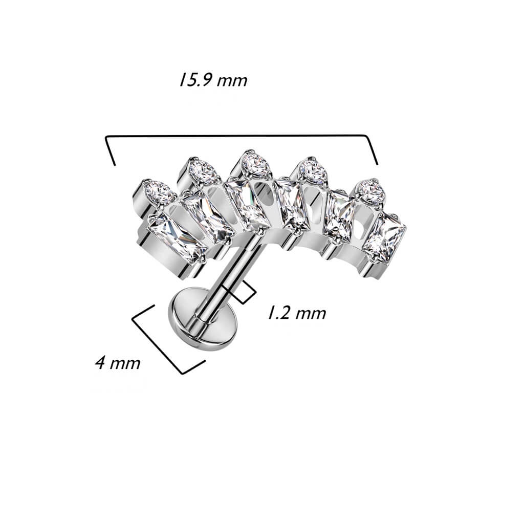 Tytan labret cyrkonia gwint wewnętrzny - Image 2