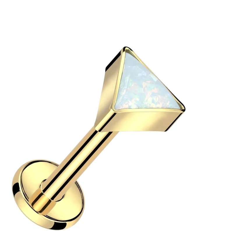 Tytan labret trójkąt opal gwint wewnętrzny - Image 3