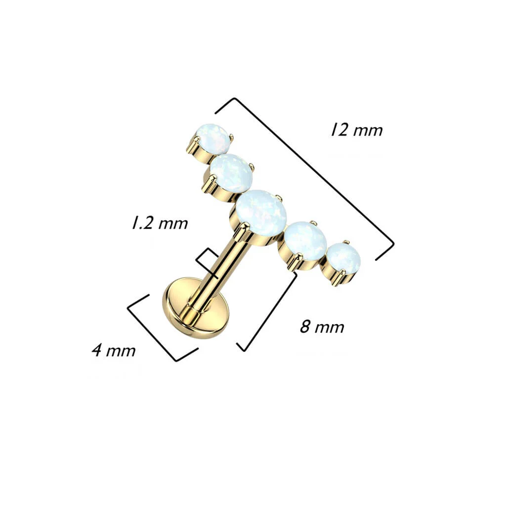 Tytan labret opal zaokrąglony gwint wewnętrzny - Image 2