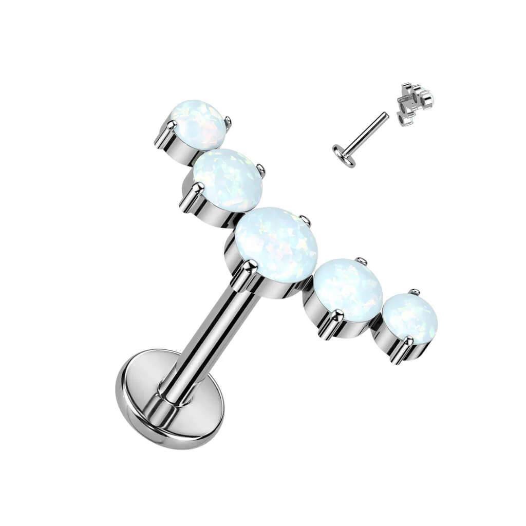 Tytan labret opal zaokrąglony gwint wewnętrzny - Image 5