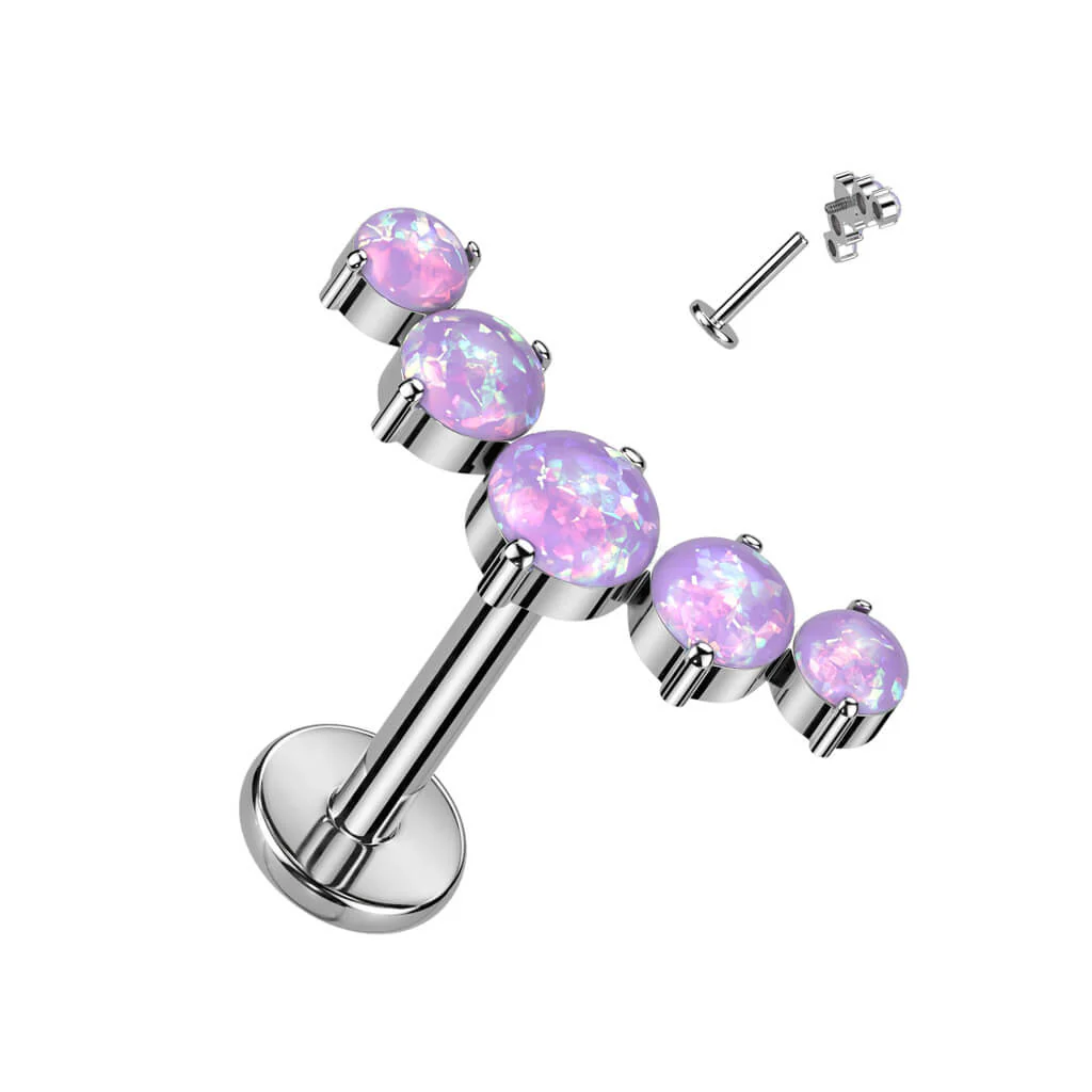 Tytan labret opal zaokrąglony gwint wewnętrzny - Image 6
