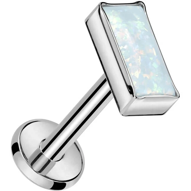 Tytan labret opal prostokątny gwint wewnętrzny - Image 5