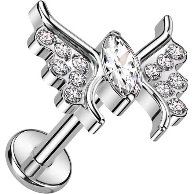 Tytan labret motyl cyrkonia gwint wewnętrzny - Image 4