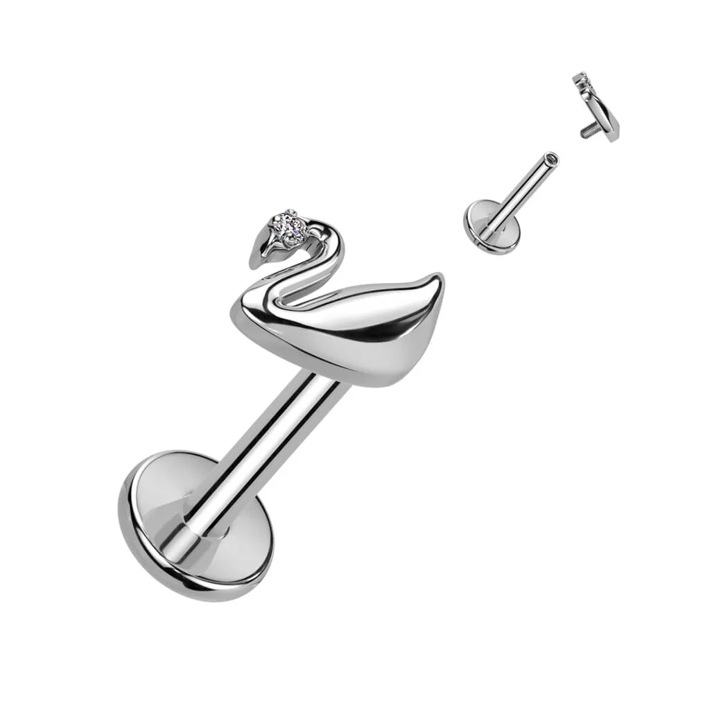 Tytan labret cyrkonia łabędź gwint wewnętrzny - Image 3