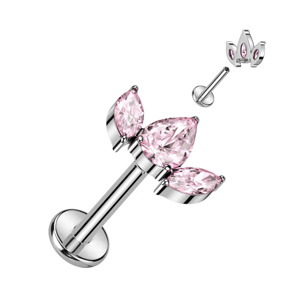 Tytan labret kropla cyrkonia gwint wewnętrzny - Image 5