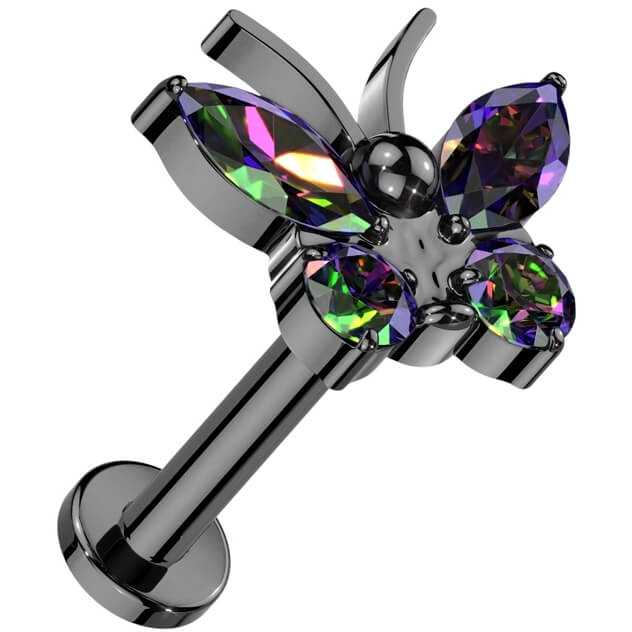 Tytan labret motyl cyrkonia gwint wewnętrzny - Image 5