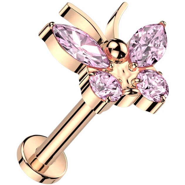 Tytan labret motyl cyrkonia gwint wewnętrzny - Image 6