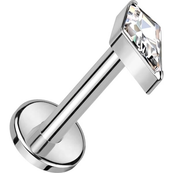 Tytan labret cyrkonia w kształcie diamentu gwint wewnętrzny - Image 3