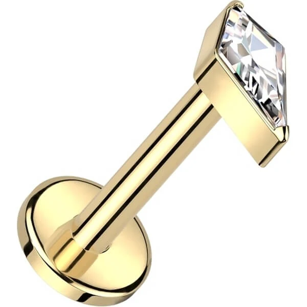 Tytan labret cyrkonia w kształcie diamentu gwint wewnętrzny - Image 5