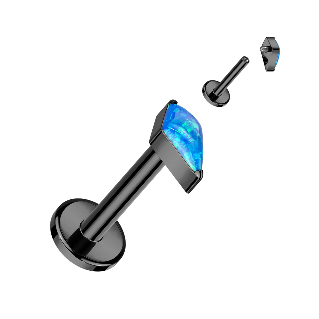 Tytan labret cyrkonia w kształcie diamentu gwint wewnętrzny - Image 6