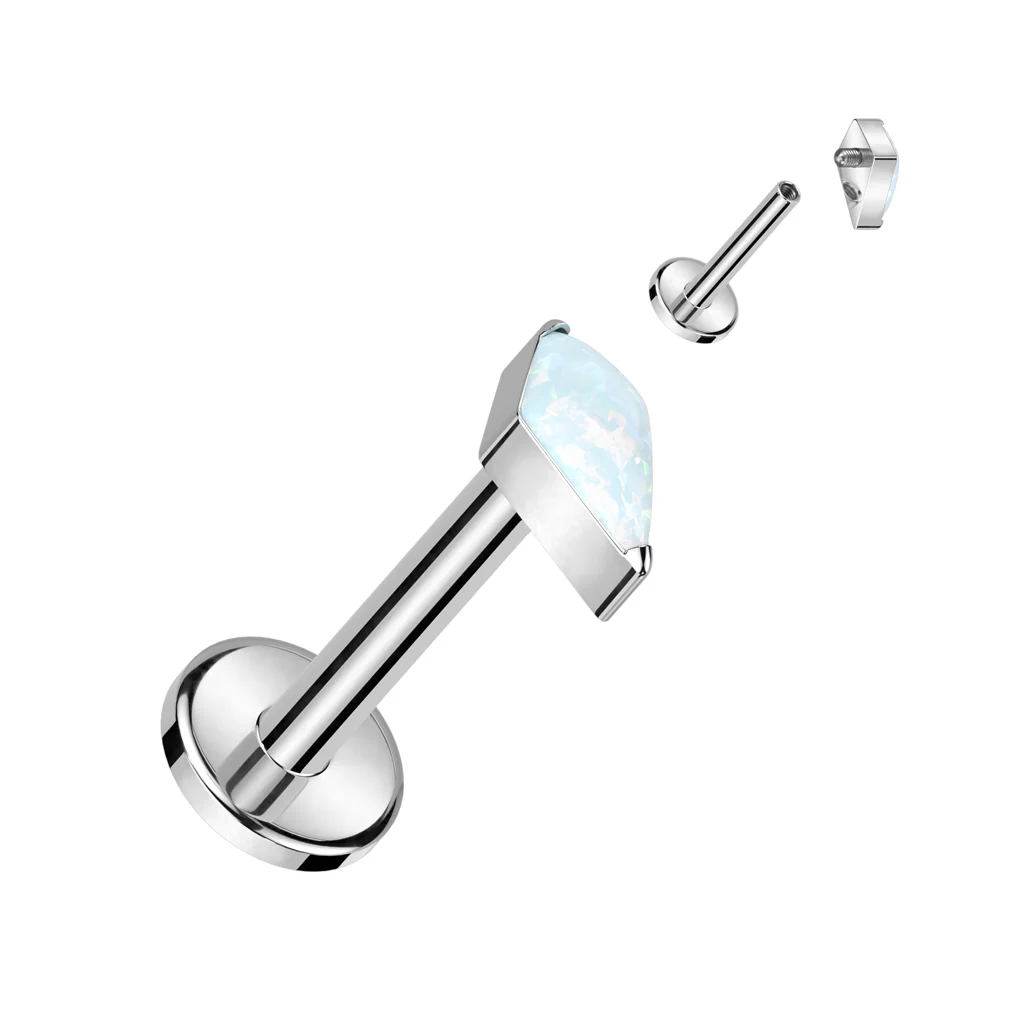 Tytan labret cyrkonia w kształcie diamentu gwint wewnętrzny - Image 7