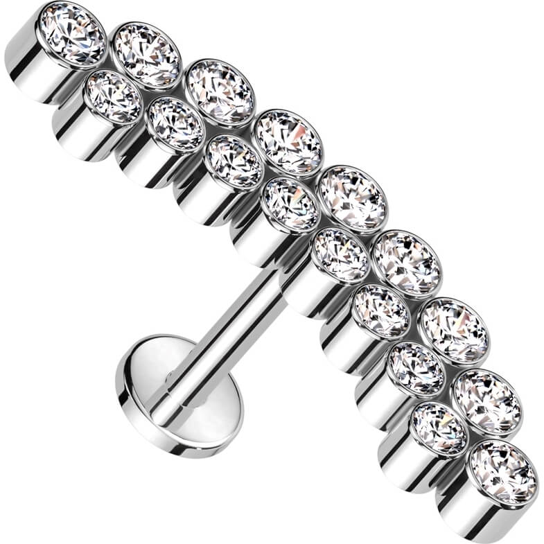 Tytan labret zaokrąglony cyrkonia gwint wewnętrzny - Image 3