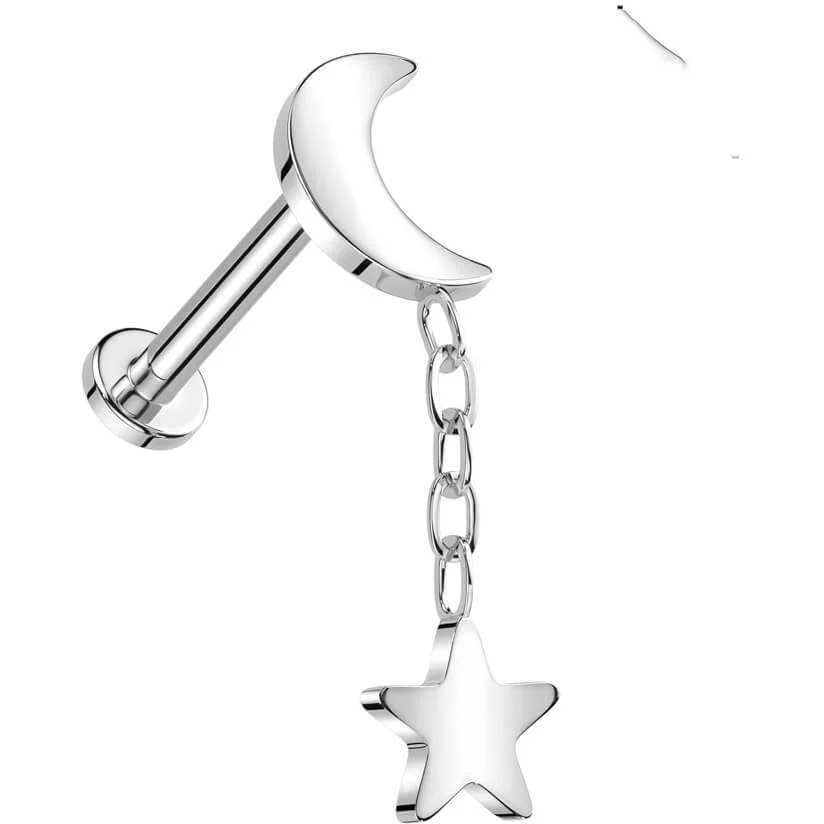 Tytan labret księżyc zawieszka gwint wewnętrzny - Image 4