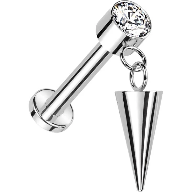 Tytan labret stożek cyrkonia gwint wewnętrzny - Image 5