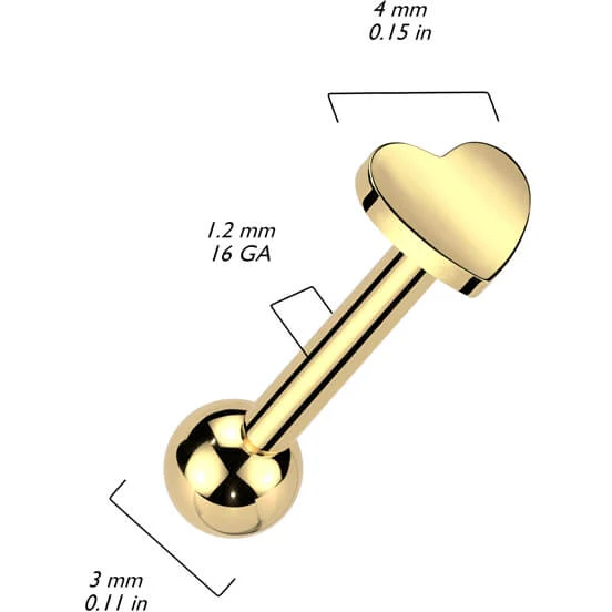 Tytan labret serduszko gwint wewnętrzny - Image 3