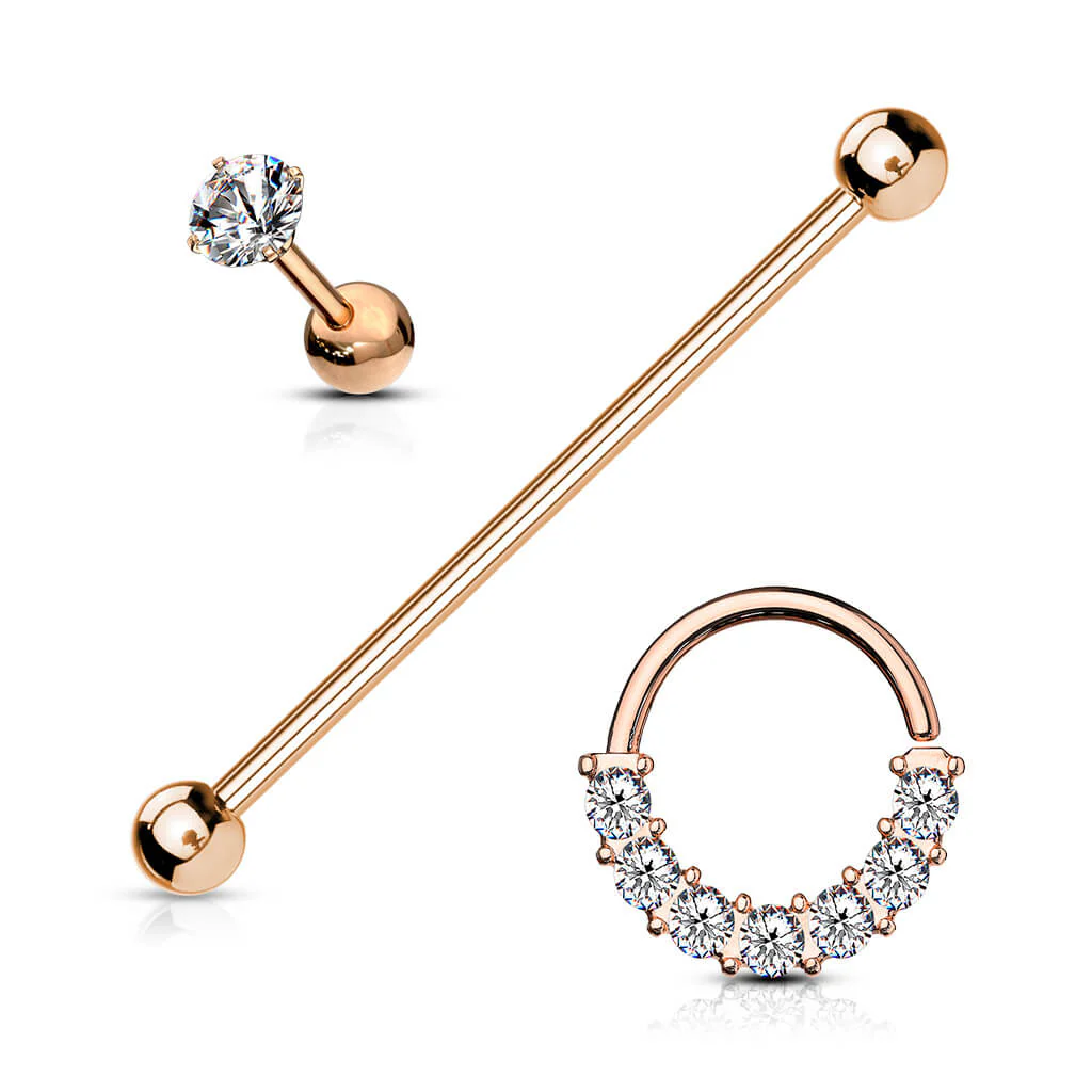 Sztanga zestaw sztanga industrial labret kółko cyrkonie, 3  sztuki - Image 5
