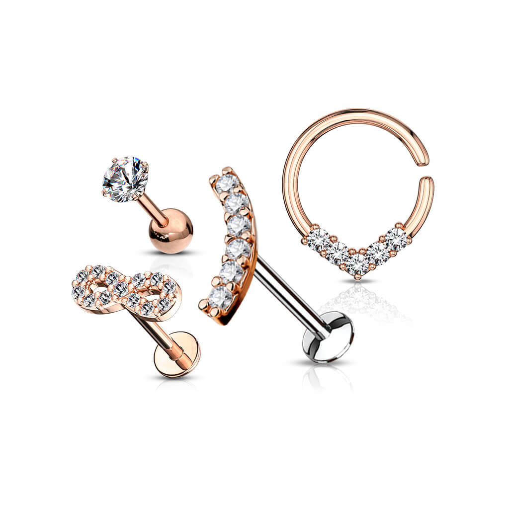 Sztanga zestaw labret kółko kolczyk rozginany, 4  sztuki - Image 5