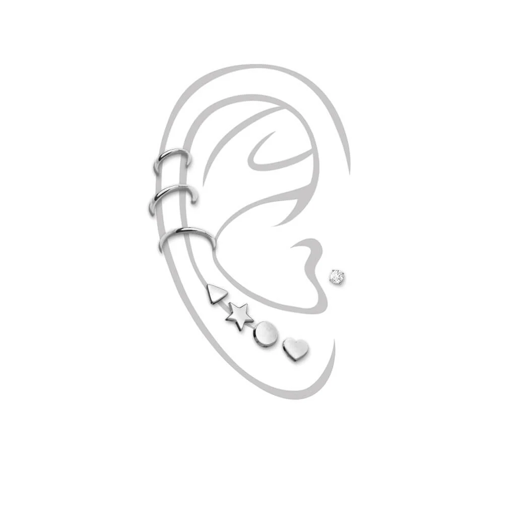Pakiet zestaw kolczyków labret kółko, 8  sztuk - Image 3