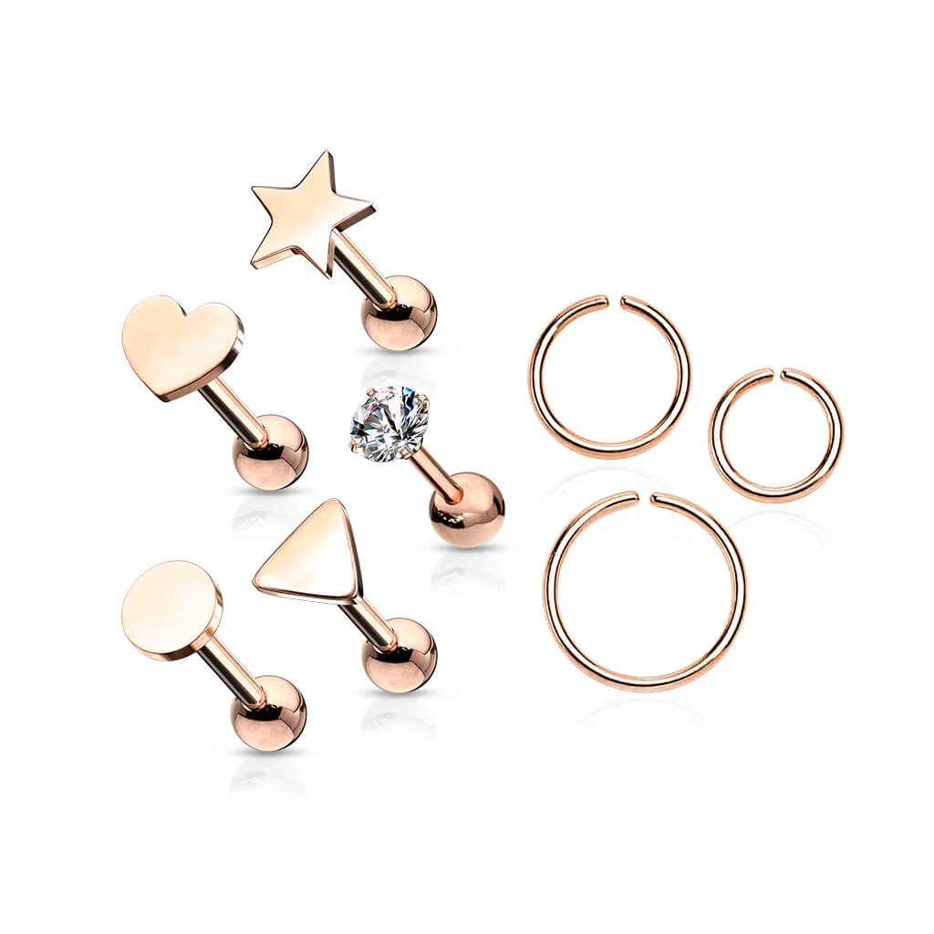 Pakiet zestaw kolczyków labret kółko, 8  sztuk - Image 4