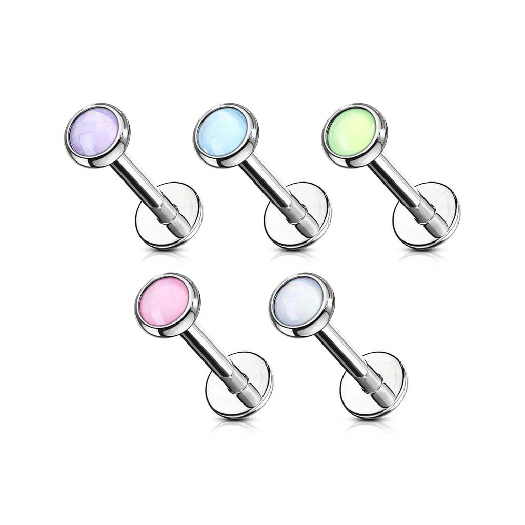 Labret rozświetlający kamień syntetyczny gwint wewnętrzny, 5  sztuk - Image 2