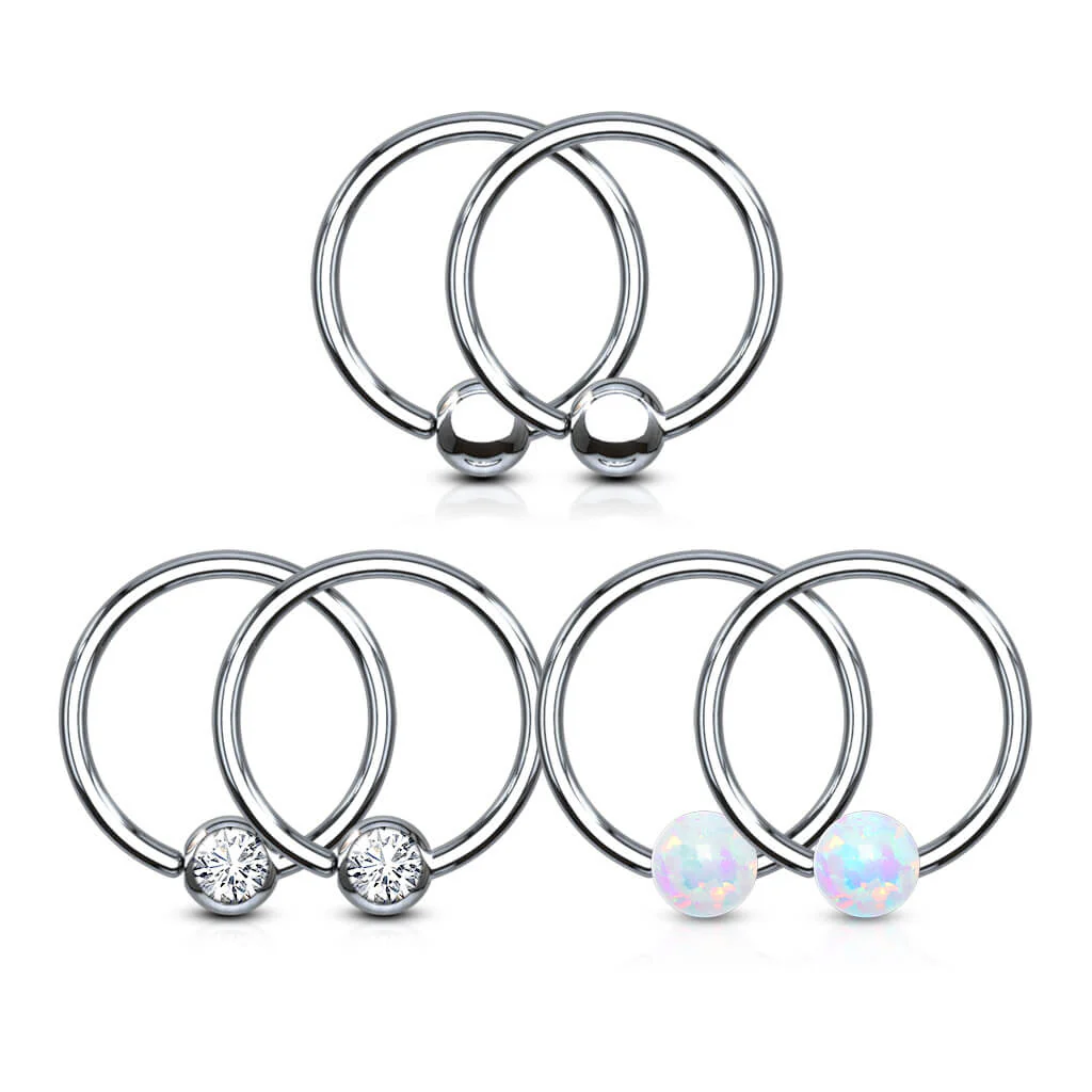 Kółko z kulką cyrkonia opal srebrny zapięcie captive bead, 3 s pars - Image 5