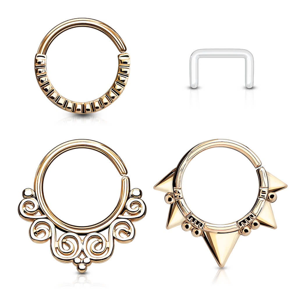 Septum zestaw kółko retainer kolczyk rozginany, 3  sztuki - Image 5