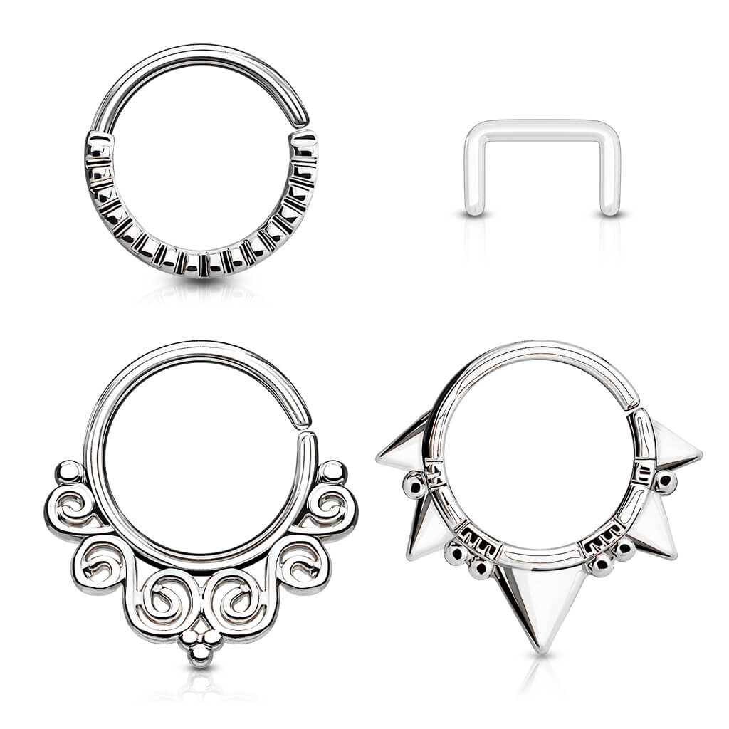 Septum zestaw kółko retainer kolczyk rozginany, 3  sztuki - Image 6